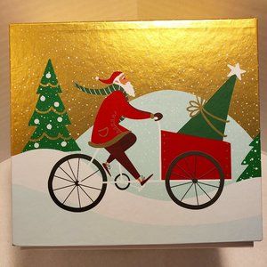 CHRISTMAS GIFT BOX CHRISTMAS DECOR BOX - SANTA AND CHRISTMAS TREES